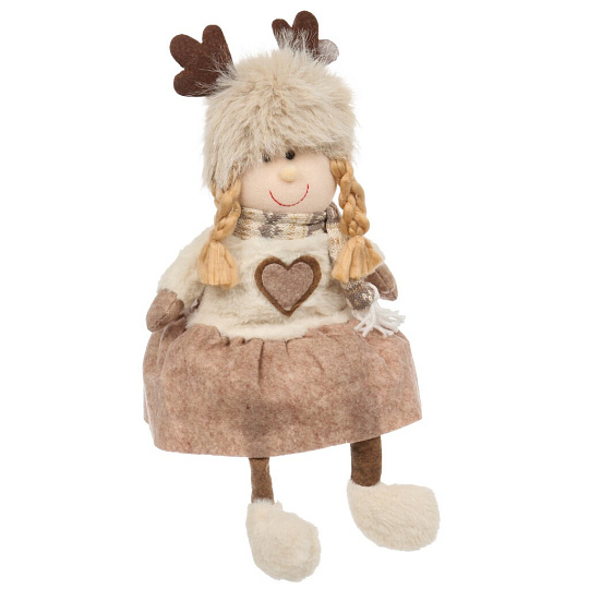 Фигурка декоративная текстиль, Девочка, 40 см, коричневая, Y4-9438