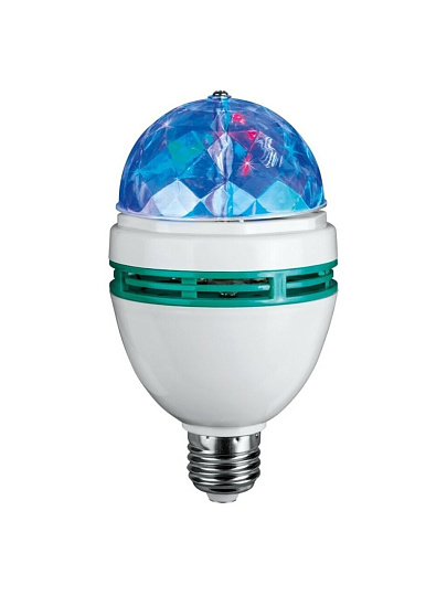 Лампа светодиодная E27, 3 Вт, эллипсоидная, RGB, Онлайт, Disco, 61119