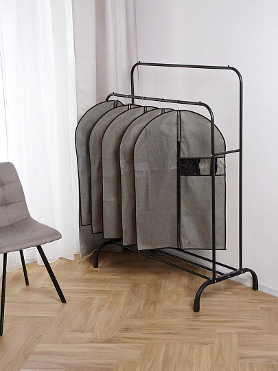 Набор чехлов для одежды 60х90 см, полиэстер, без кармана, 5 шт, серый, A290014