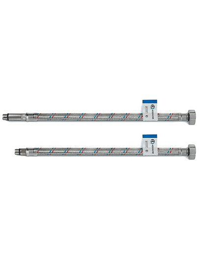 Подводка для воды М10-1/2"х0.8 м, пара, сталь, AquaLine