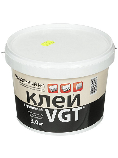 Клей VGT, напольный, водостойкий, однокомпонентный, 3 кг, Эконом