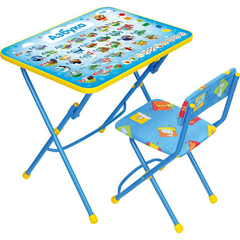 Мебель детская Nika, стол+стул мягкая, Азбука, металл, пластик, с подножкой