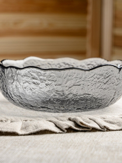 Салатник стекло, круглый, 18.5х6.5 см, 0.78 л, Графит, Декостек, 5818/1-Н7
