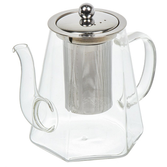 Чайник заварочный стекло, металл, 1 л, с ситечком, B050185