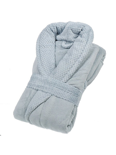Халат женский, махровый, 100% полиэстер, голубой, L, 125х58х57 см, A160004