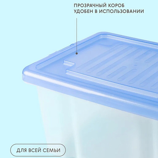 Ящик хозяйственный, 18 л, 41х30х21 см, с крышкой, в ассортименте, Darel, ЯФ0118