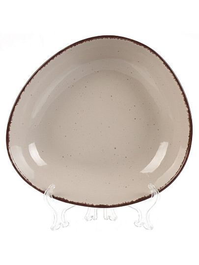 Тарелка суповая, керамика, 23 см, 1150 мл, фигурная, Pollen, Daniks, капучино