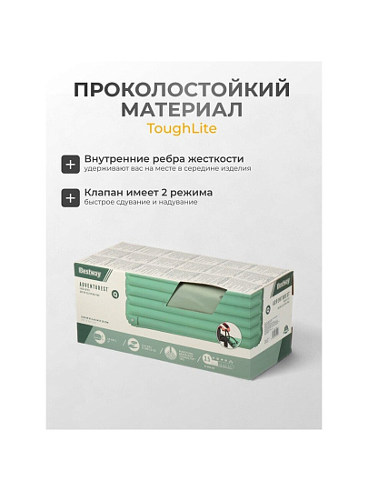 Коврик туристический 203х142х15 см, полиэстер, двухместный, Bestway, AdventuRest, 69619