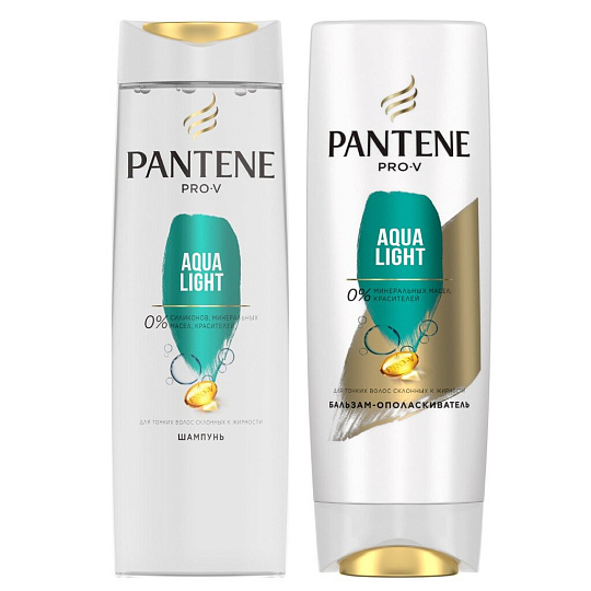 Набор подарочный для женщин, Pantene Pro-V, Aqua Light, шампунь 250 мл + бальзам 200 мл
