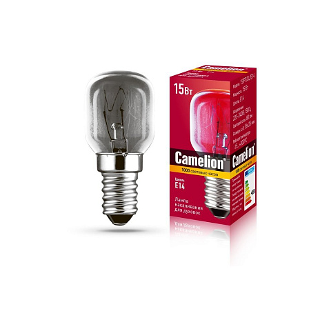 Лампа накаливания для духовок, MIC Camelion 15/PT/CL/E14