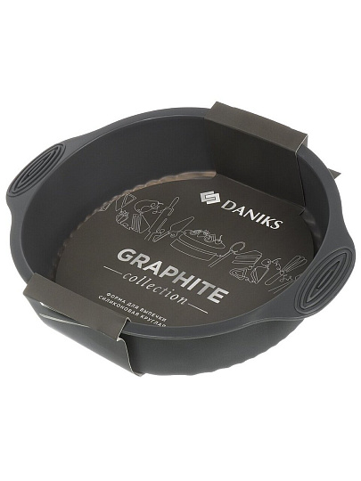 Форма для запекания силикон, 28.5х24х6 см, 3.4 л, круглая, Daniks, Графит, B030106