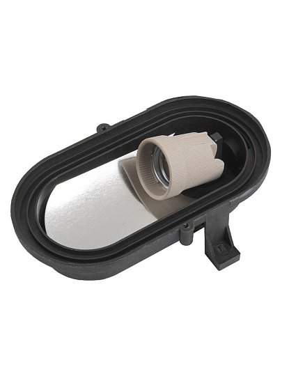 Светильник General Lighting Systems, НБП 02-60-004.03 "ЕВРО", 60 Вт, E27, на 1 лампочку, IP65, 18.6х12.6х11.2 см, с решеткой, черный, 437833