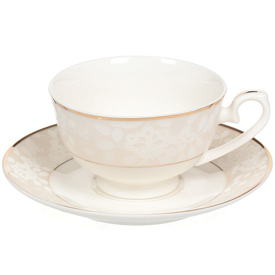 Набор чайный фарфор, 15 предметов, на 6 персон, 230 мл, Beatrix, Жаклин Моне МА009P/6, МА009P/15, подарочная упаковка