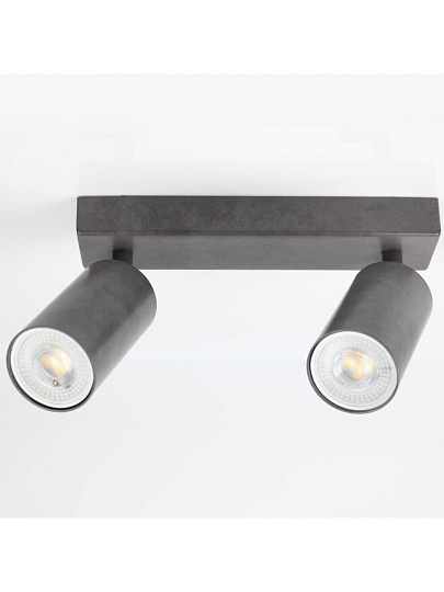 Светильник на основании General Lighting Systems, Башня, 50 Вт, GU10, на 2 лампочки, IP20, d5.5х10 см, Спот, бетон, 662069