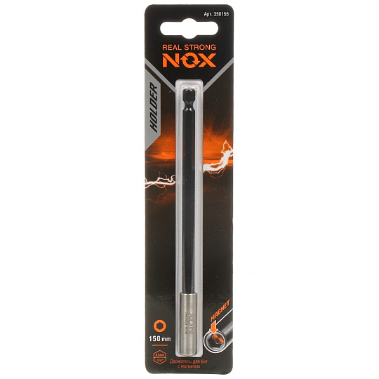 Адаптер для бит Nox, E6.3, 150 мм, магнитный адаптер, 1/4", 350155, блистер