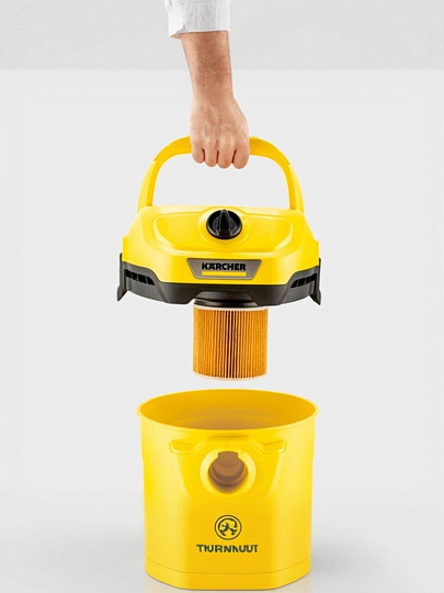 Пылесос Karcher, WD 2 Plus V-12/4/18/C, 1000 Вт, с мешком, 12 л, сухая и влажная уборка