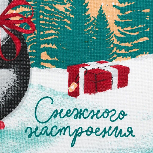 Полотенце кухонное 35х60 см, 100% хлопок, Доляна, Снежного настроения, Россия, 4389620