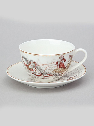 Чайная пара фарфор, 2 предмета, на 1 персону, 300 мл, Lefard, Морозко, 85-2044