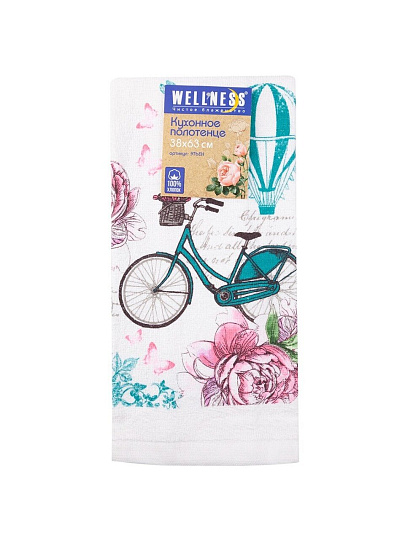 Полотенце кухонное 38х63 см, 250 г/м2, 100% хлопок, Wellness, Этьен, Китай