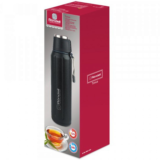 Термос нержавеющая сталь, 0.6 л, узкая горловина, Rondell, Tonus, колба нержавеющая сталь, RDS-1069