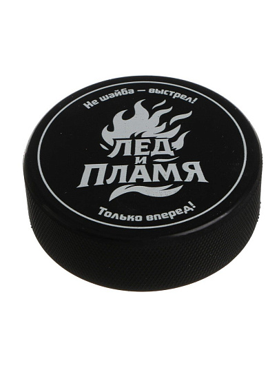 Шайба хоккейная 7.5х2.5 см, резина, с принтом, 114-012