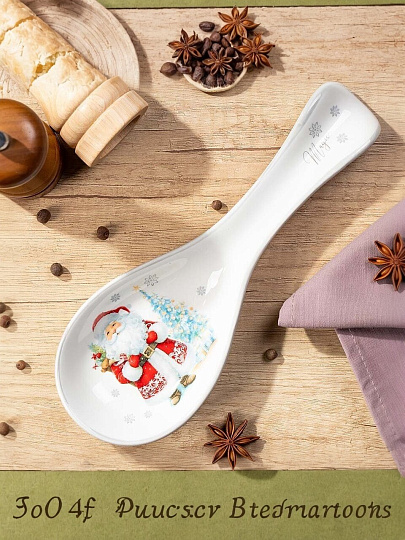 Подставка для ложки, доломит, 9х24.7 см, Daniks, Снежные забавы