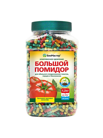 Удобрение Большой помидор, комплексное, минеральное, 1200 г, БиоМастер