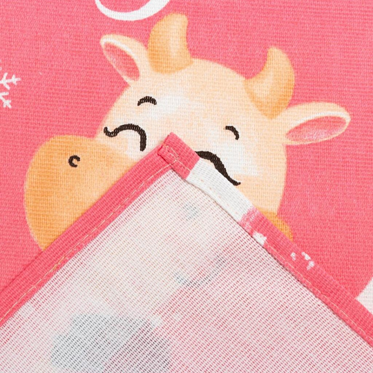 Полотенце кухонное вафельное, 35х60 см, 160 г/м2, 100% хлопок, Доляна, Все желания сбудутся, Россия, 5059181