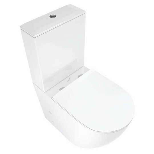 Унитаз-компакт Cerutti, Bella, горизонтальный выпуск, дюропластовое сиденье, 2 режима, мультилифт