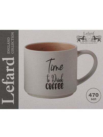 Кружка фарфор, 470 мл, Time To Drink Coffee, Lefard, 260-981