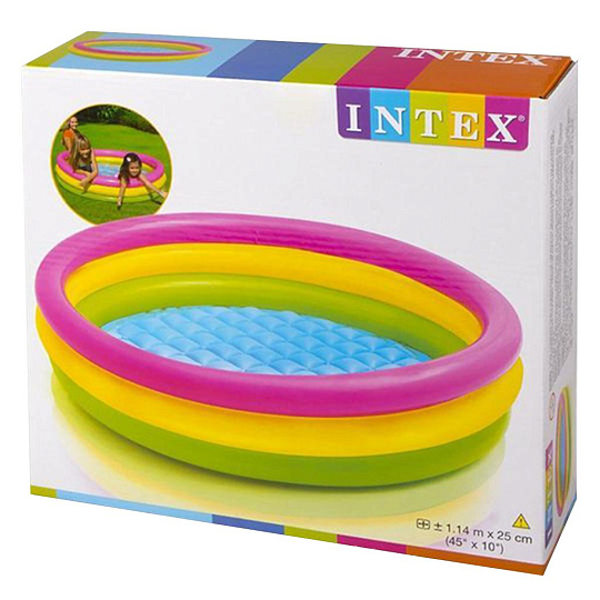 Бассейн надувной Intex, 114х25 см, Отблеск заката, 57412NP, 136 л, с надувным дном