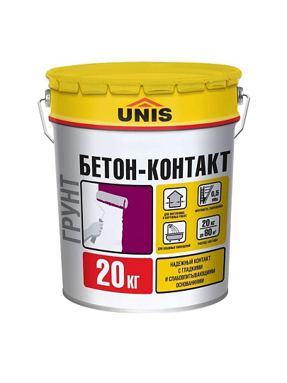 Грунтовка Unis, для внутренних и наружных работ, 20 кг
