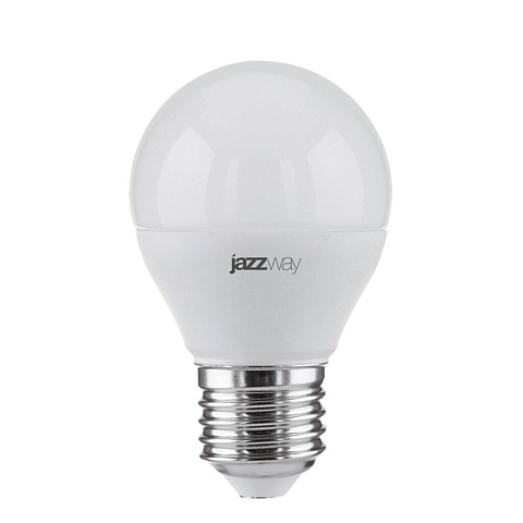 Лампа светодиодная E27, 5 Вт, шар, 3000 К, тепл. бел свет, JazzWay,PLED- ECO, 1036957A