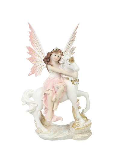 Фигурка декоративная полистоун, Фея с единорогом, 15х9х24 см, Y4-9097