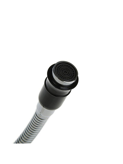 Смеситель для кухни, РМС, гибкий излив, с кран-буксой, черный, SL92BL-279F