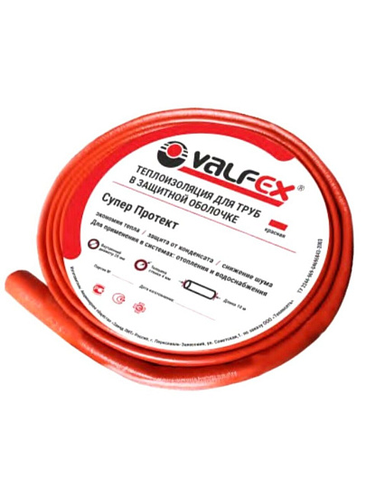 Утеплитель для труб Valfex, внутренний d18 мм, 4 мм, VF.18.04.10.R, красный, 10 м