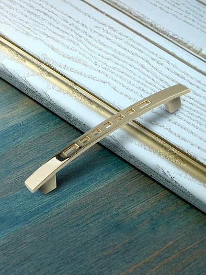 Ручка-скоба мебельная Trodos, ZY-59, 96 мм, ЦАМ, золото, 303154