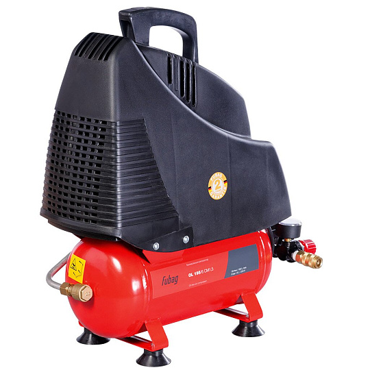 Компрессор безмасляный, Fubag, OL 195/6, 1.1 кВт, поршневой, 6 л, 180 л/мин, 8 бар, прямой, 220В/50Гц, 11 кг, A6BB304KOA600 (A6BB304KOA544)