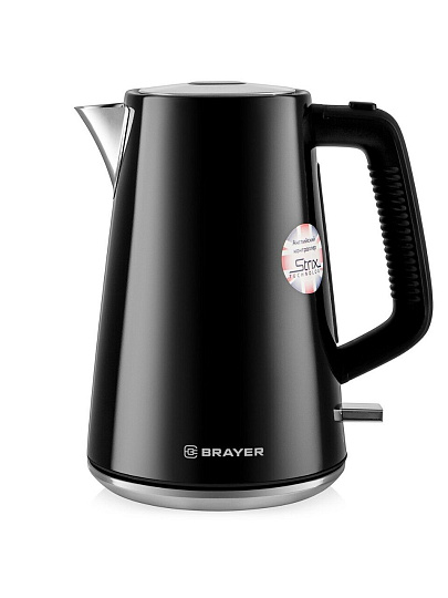 Чайник электрический Brayer, 1073BR Strix, 1.7 л, 2200 Вт, скрытый нагревательный элемент, нержавеющая сталь