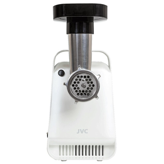 Мясорубка электрическая JVC, JK-MG123, 2000 Вт, реверс, 2 кг/мин, пластик, 2 насадки, с отсеком для хранения насадок, белый, черный