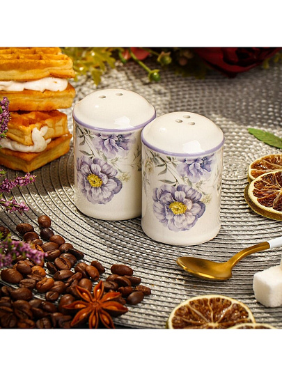 Набор для специй доломит, 8 см, 2 шт, 5.6х5.6х8 см, Daniks, Флорина