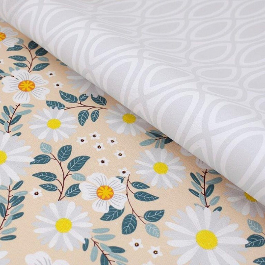 Постельное белье 2-спальное, простыня 180х220 см, 2 наволочки 50х70 см, пододеяльник 175х215 см, Teodora, ранфорс, Верано 4689-1+4708-а5