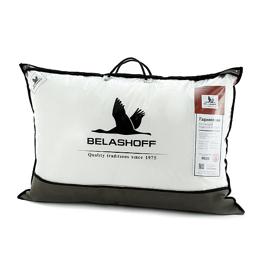 Подушка 50 х 70 см, 100% полиэстер, Гармония, чехол 100% хлопок, кант, регулируемая, Belashoff, ПЛП 6 - 2