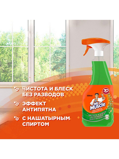 Средство для стекол Мистер Мускул, 530 мл, с курком, 103560/659804