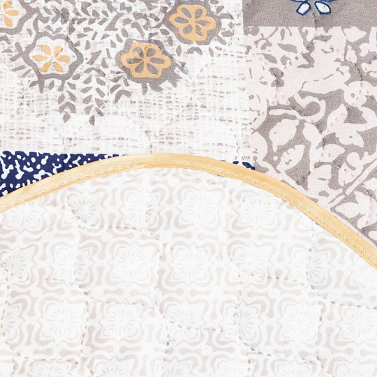 Покрывало евро, 220х200 см, микрофибра, двухстороннее, Marianna, Элегант, бежево-синее, 433-ПК-ЭЛГ-200-220