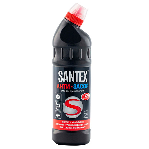 Средство от засоров Santex, Крот, гель, 750 мл