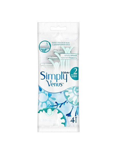 Станок для бритья Gillette, Simply Venus, для женщин, 4 шт, одноразовые