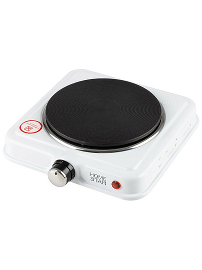 Плита электрическая Homestar, HS-1108, 1000 Вт, 1 конфорка, чугун, эмаль, механическая, переключатель поворотный, белая