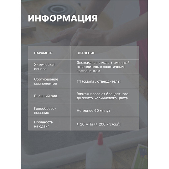 Клей Анлес, эпоксидный, водостойкий, двухкомпонентный, 200 г, 70028, ЭпоксиТитан