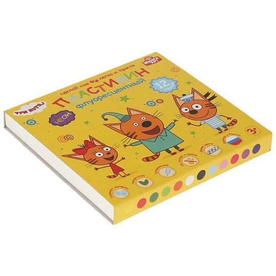 Пластилин Multiart, Три кота, 12 цветов, MODCLAY-NEON-12-180G